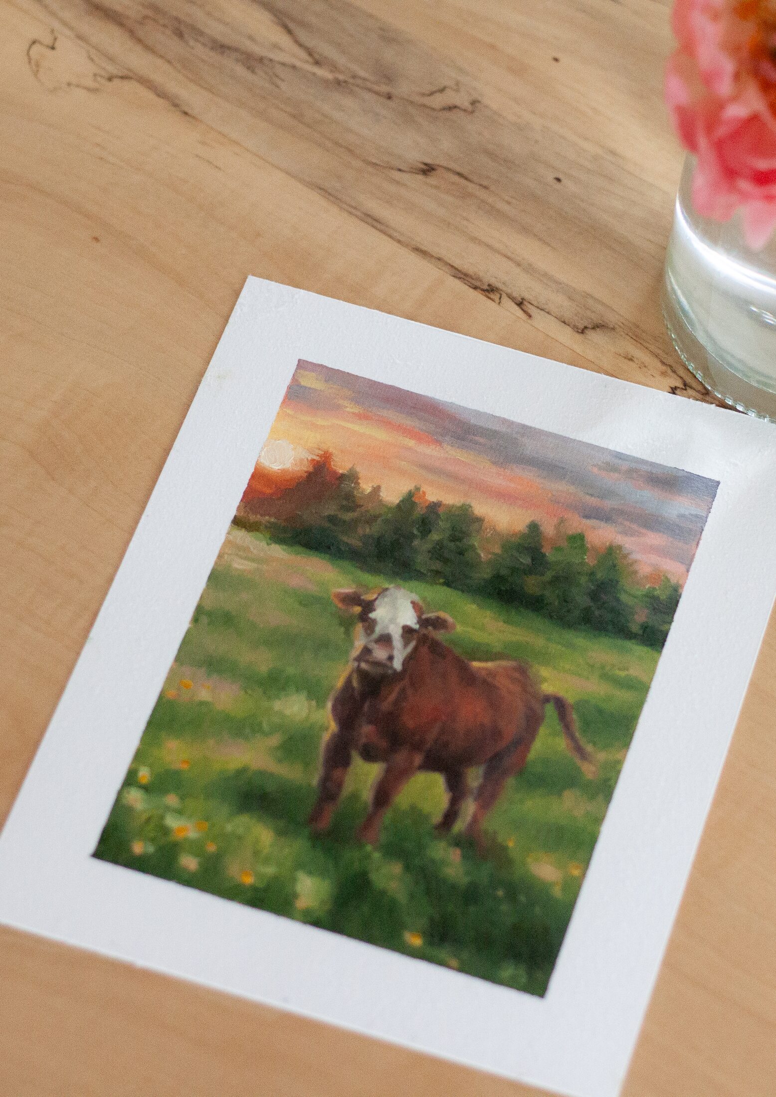 Study – Cow on Hoover — additional view, oil painting by Leeann Sheely