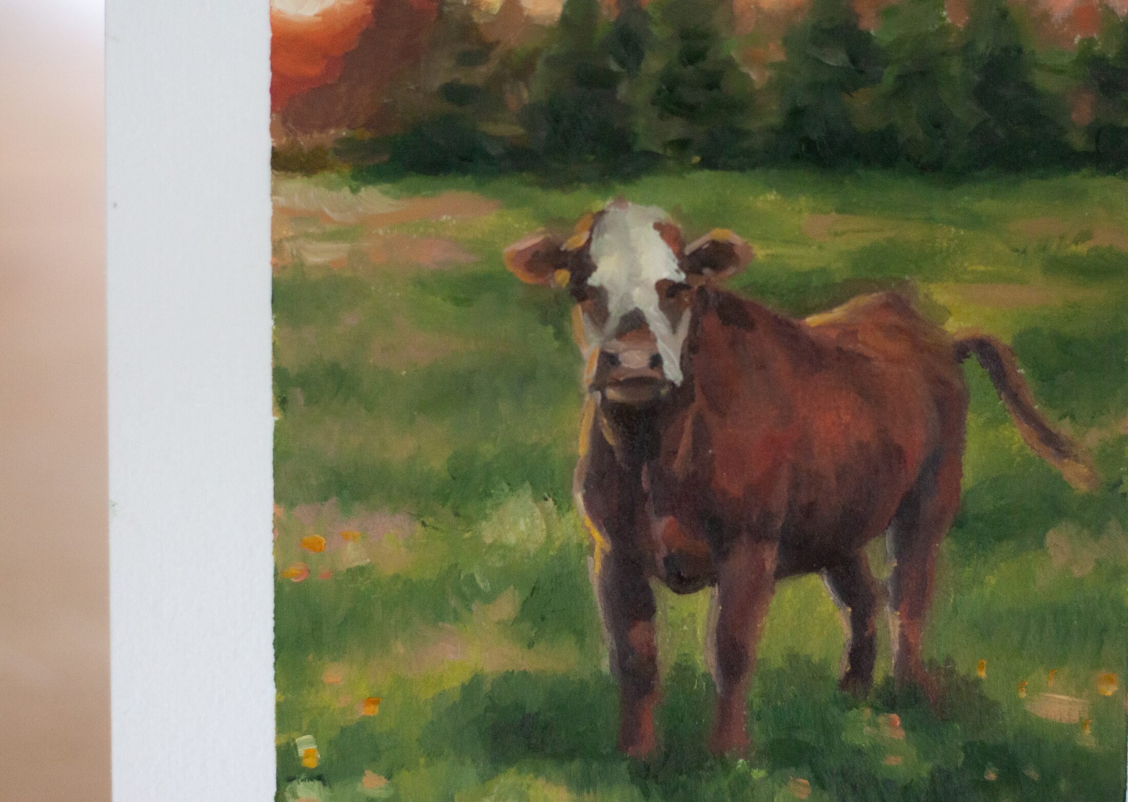 Study – Cow on Hoover — additional view, oil painting by Leeann Sheely