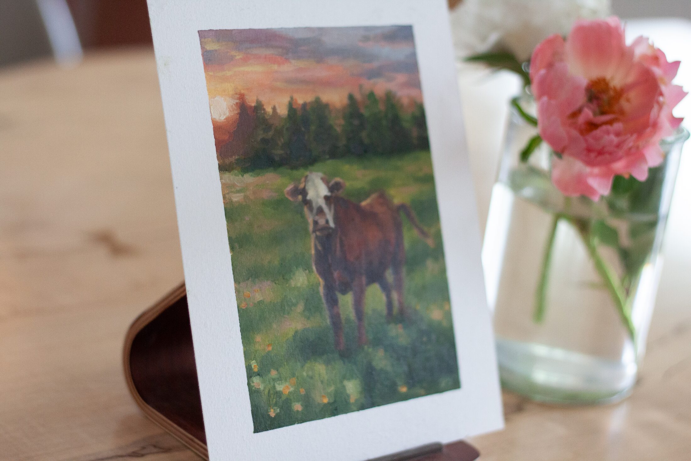 Study – Cow on Hoover — additional view, oil painting by Leeann Sheely