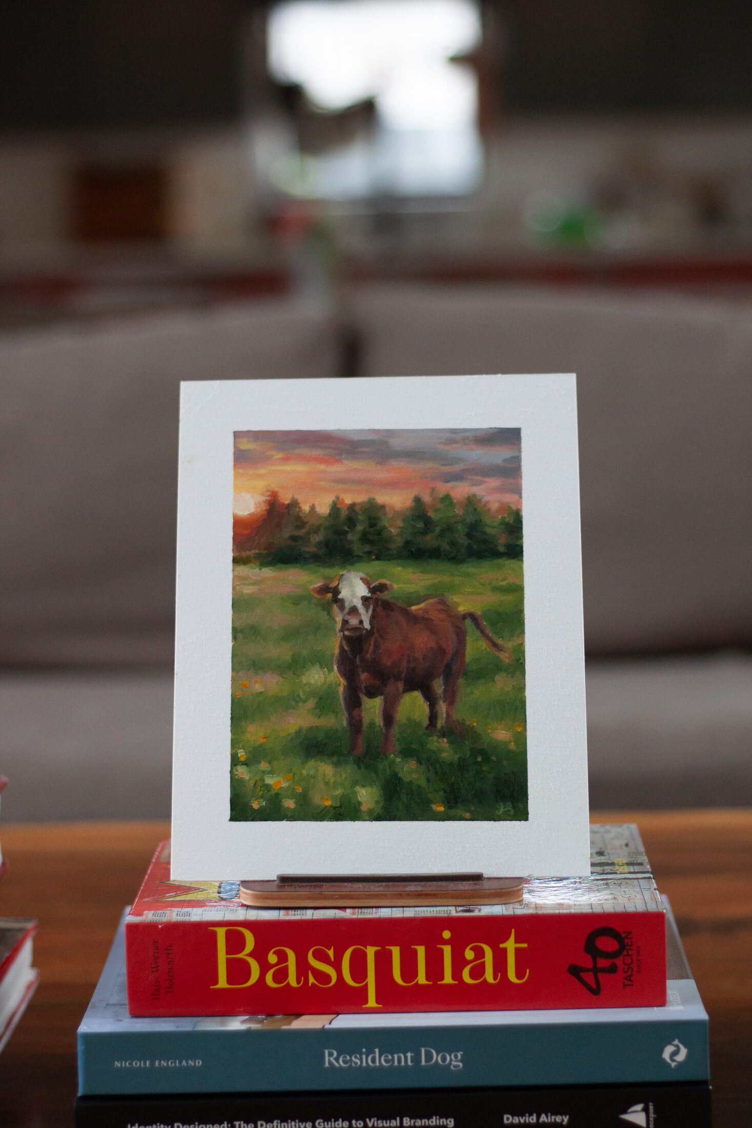 Study – Cow on Hoover — additional view, oil painting by Leeann Sheely
