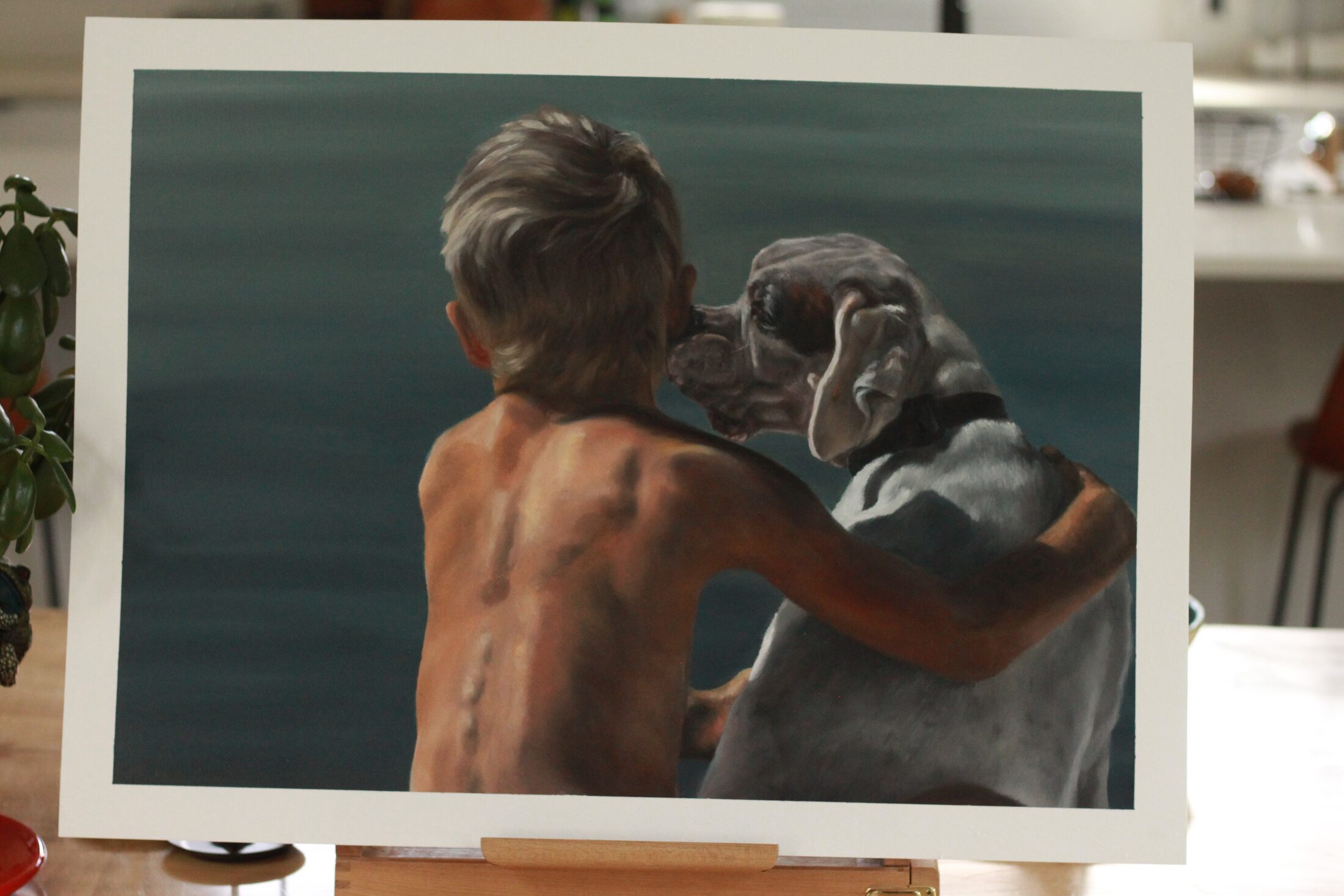 Lach and Scout — additional view, oil painting by Leeann Sheely