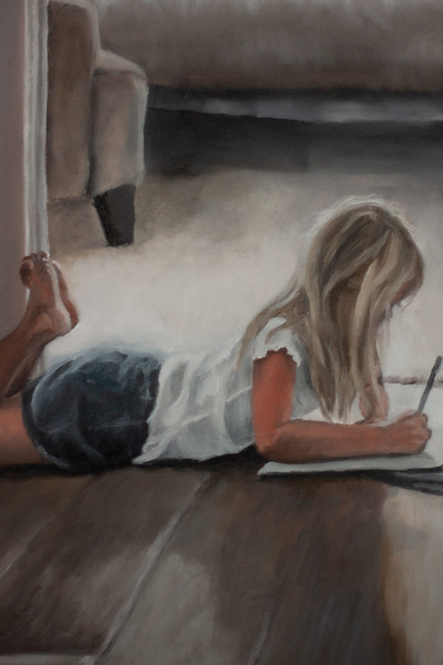 Wes Drawing — additional view, oil painting by Leeann Sheely