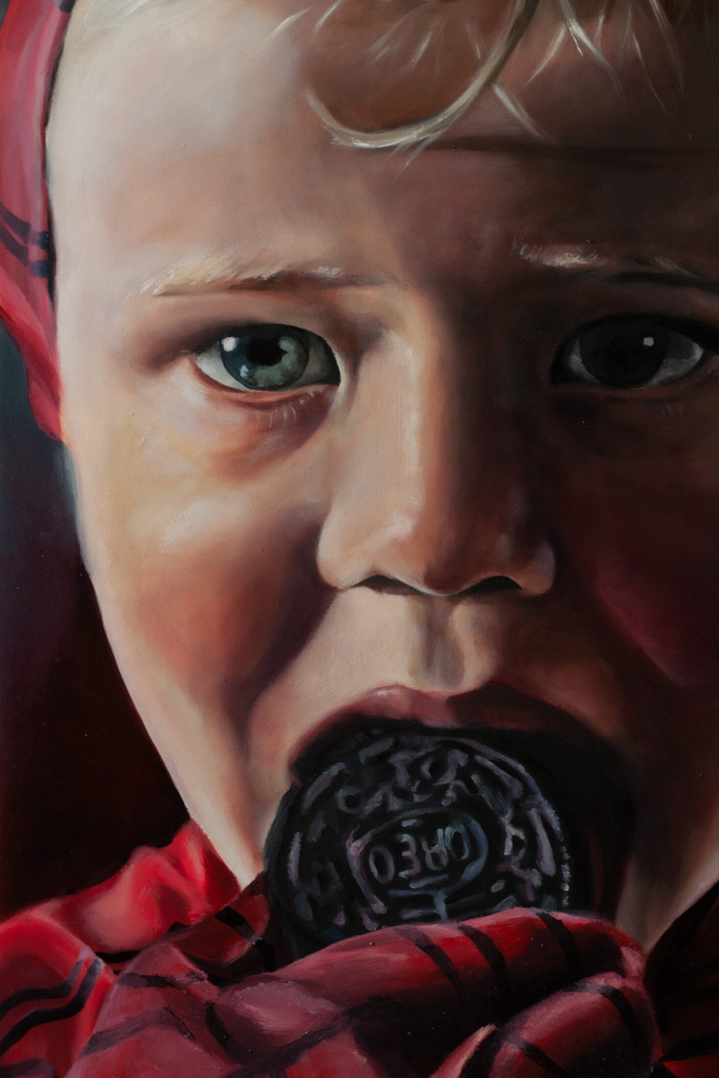 Lach at 5 — additional view, oil painting by Leeann Sheely