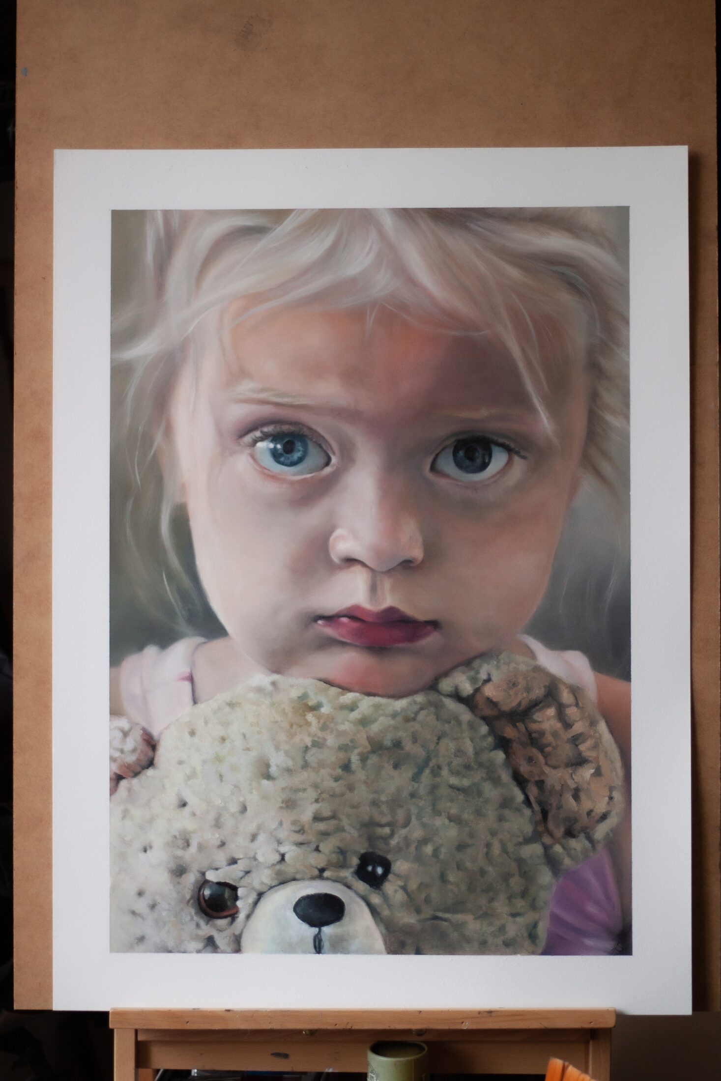 Wes at 3 — additional view, oil painting by Leeann Sheely