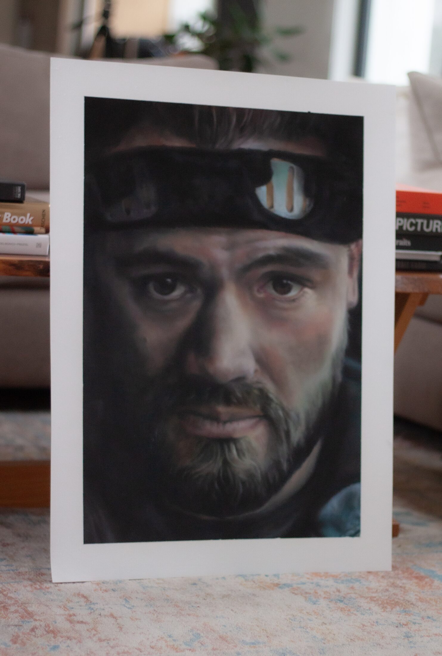 Logan at 32 — additional view, oil painting by Leeann Sheely