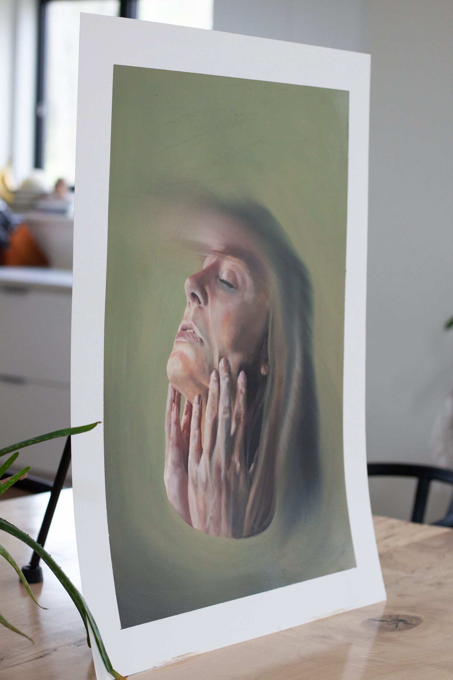 Self Portrait — additional view, oil painting by Leeann Sheely