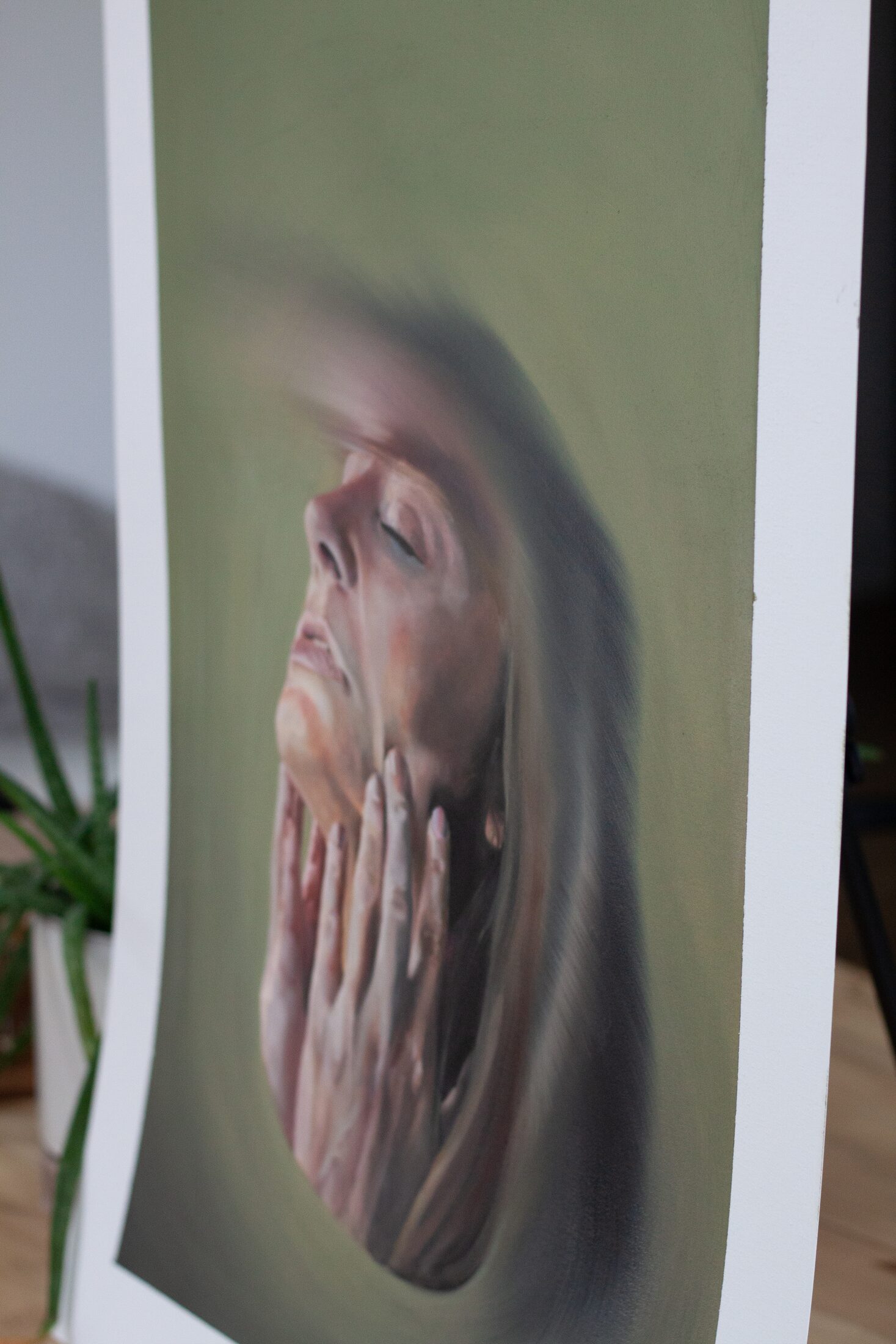 Self Portrait — additional view, oil painting by Leeann Sheely